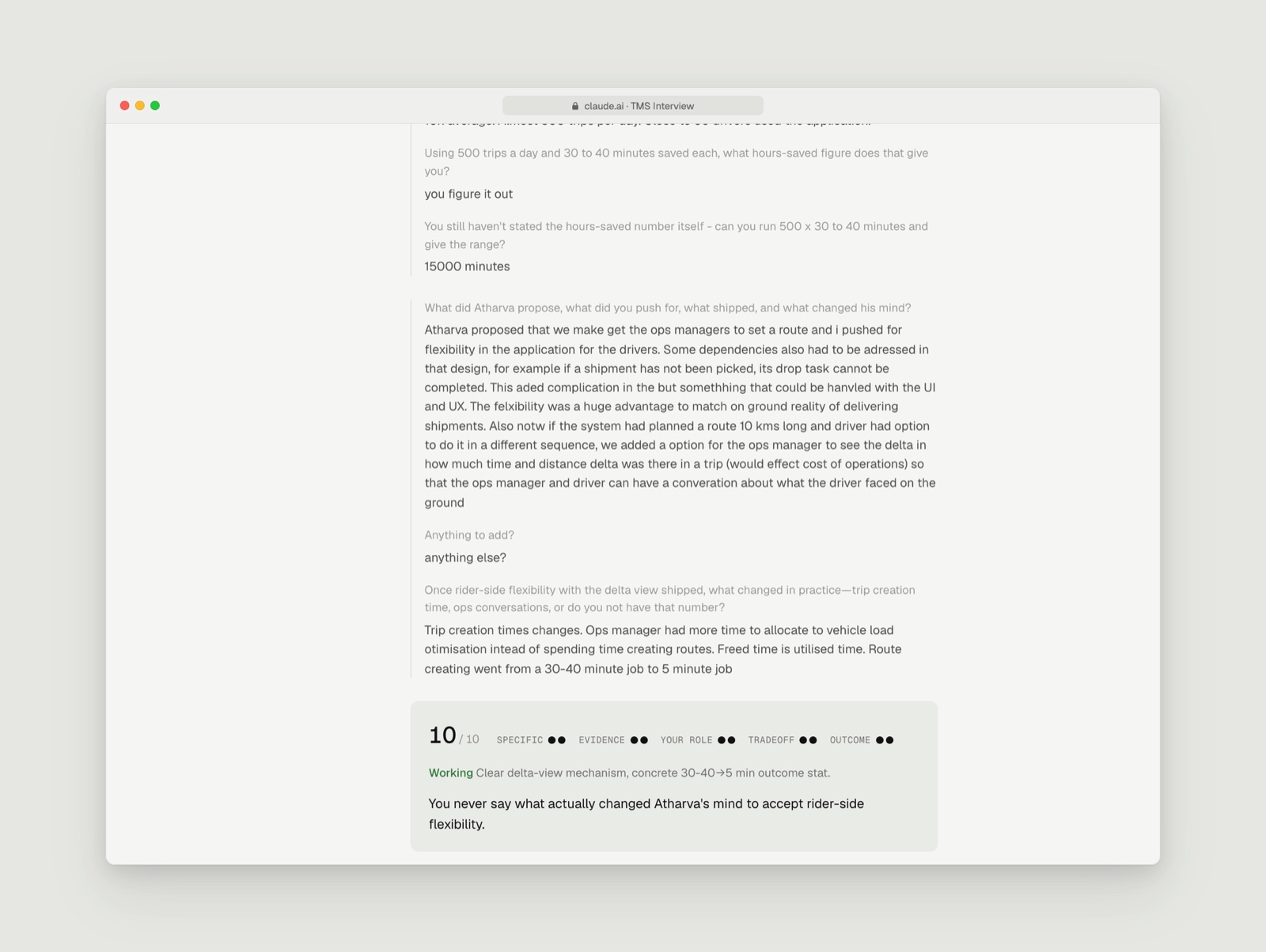 Version three. Eight questions, earlier answers carried in.